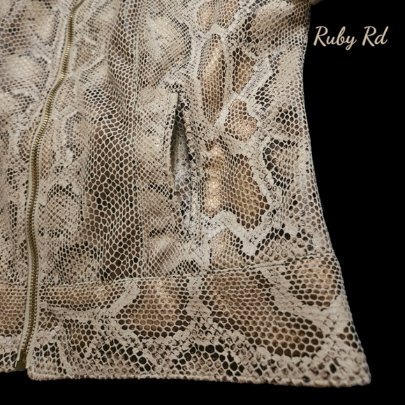 Ruby Rd. Snake Print Moto Jacket - Picture 4 of 8